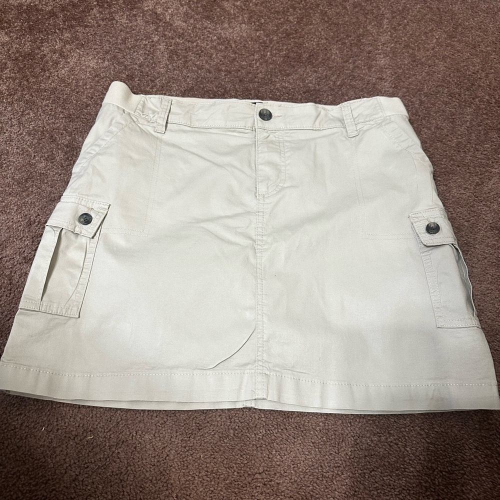 Beige Cargo Pocket Mini Skort